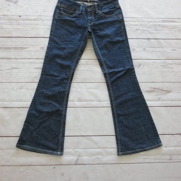 TopShop Moto Eva Cotton Blend Dark Wash Boot Cut Denim Jeans - Size US 6 UK 10 - Picture 2 of 7